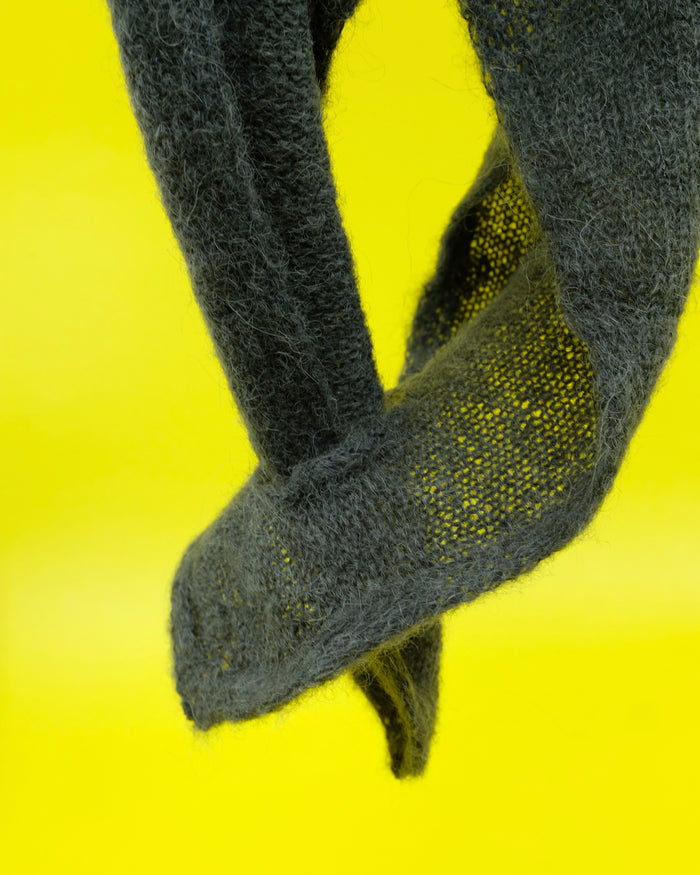 Moss Green Fuzzy Alpaca Miniature Scarf | Our Legacy | DEPARTAMENTO