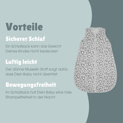 Musselin Schlafsack 0.5 TOG | Leo Grau