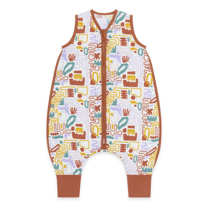 Musselin Schlafsack mit Füßen 0.5 TOG | Bunte Formen