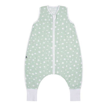 Musselin Schlafsack mit Füßen 0.5 TOG | Punkte Mint