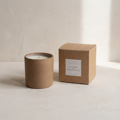 Na Nin Terracotta Ceramic Candle, Lavender / Frankincense