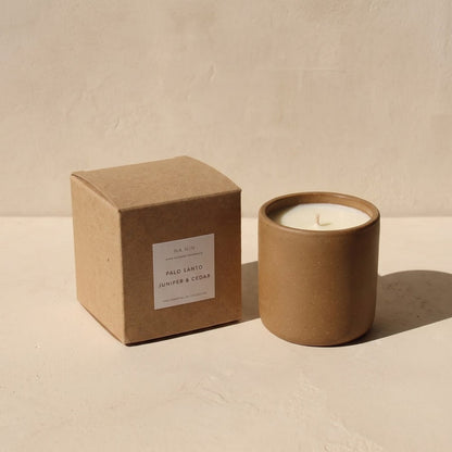 Na Nin Terracotta Ceramic Candle, Palo Santo / Juniper / Cedarwood