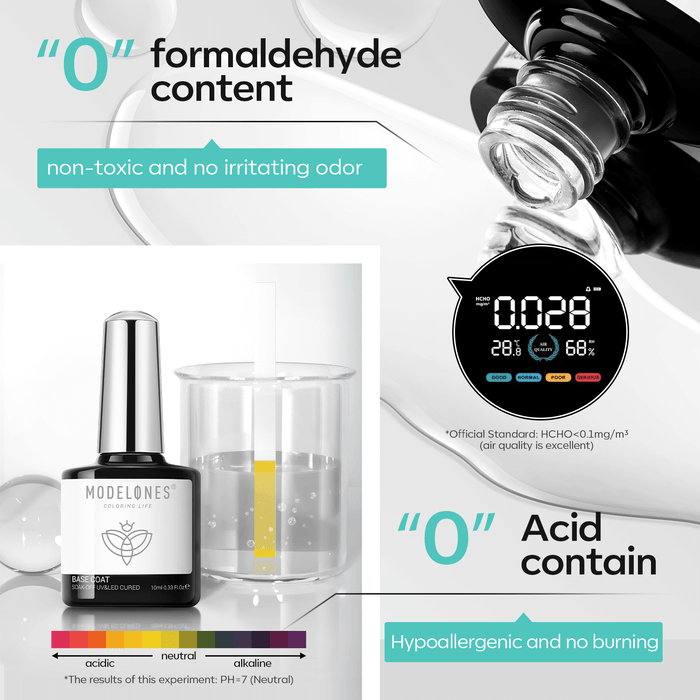 Nail Prep Dehydrator & Nail Primer with Base & Top Coat Set 10ml Top&Base Coat MODELONES #