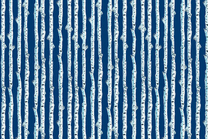 Navy Birch Stripe Fabric