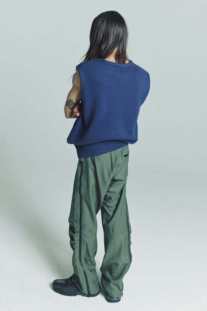 Navy Cotton Knit Vest | GR10K | DEPARTAMENTO