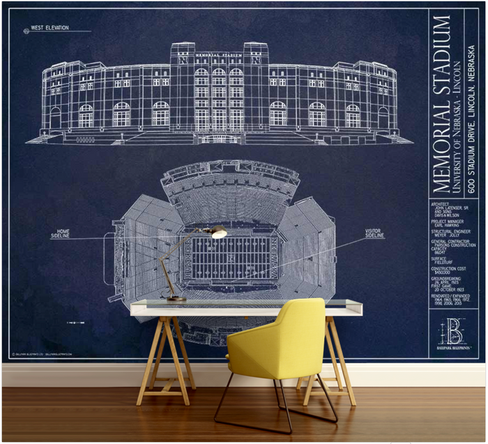 Nebraska Memorial Stadium Wall Mural
