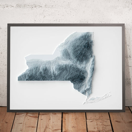 New York Topographic 3D Relief Map