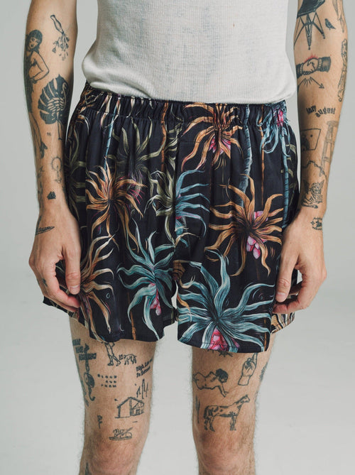 Night Palm Pink Silk Boxer Shorts | Endless Joy | DEPARTAMENTO