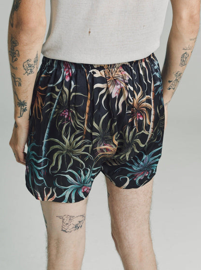 Night Palm Pink Silk Boxer Shorts | Endless Joy | DEPARTAMENTO