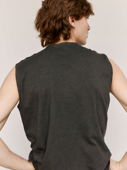 NO.33 Black Organic Cotton Sleeveless T-Shirt | Gabriela Coll Garments | DEPARTAMENTO