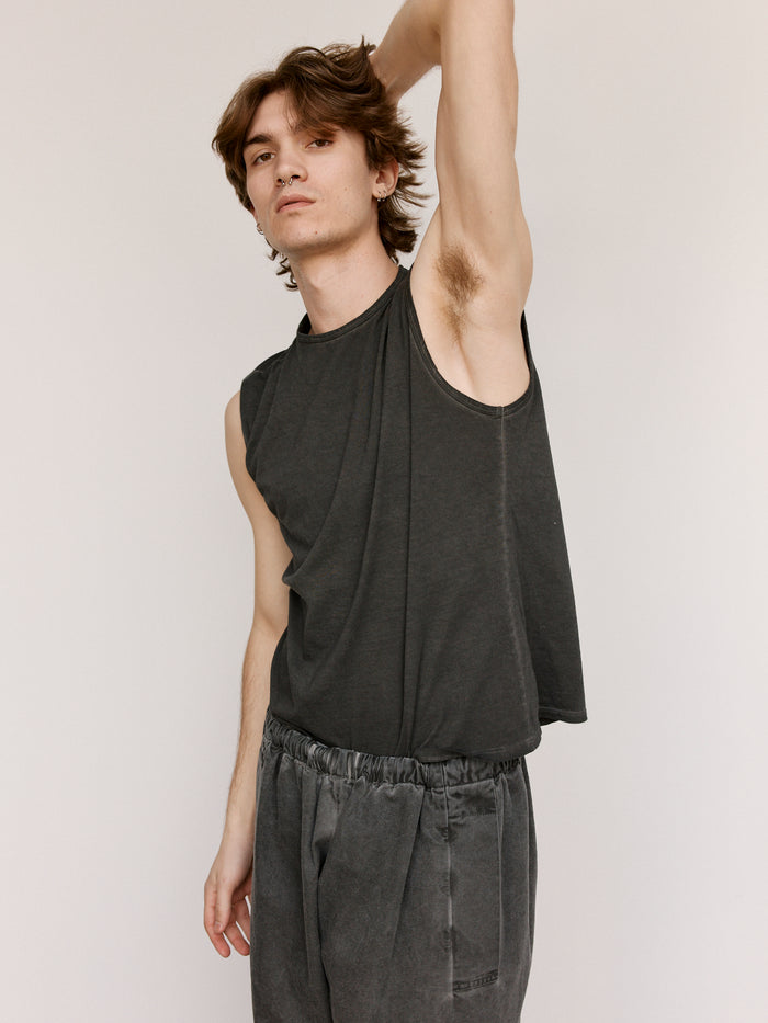 NO.33 Black Organic Cotton Sleeveless T-Shirt | Gabriela Coll Garments | DEPARTAMENTO