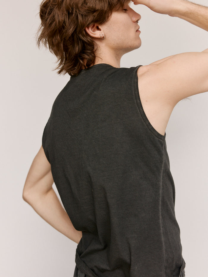 NO.33 Black Organic Cotton Sleeveless T-Shirt | Gabriela Coll Garments | DEPARTAMENTO
