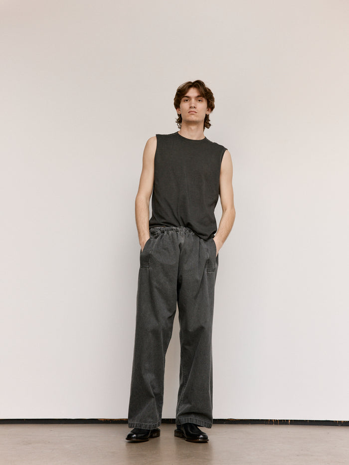 NO.33 Black Organic Cotton Sleeveless T-Shirt | Gabriela Coll Garments | DEPARTAMENTO