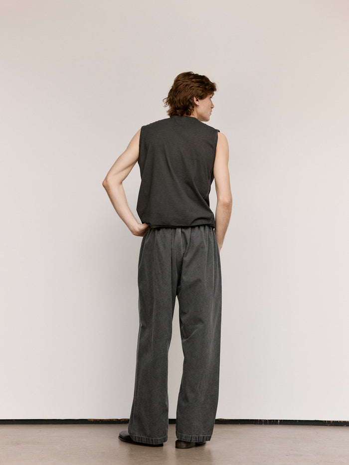 NO.33 Black Organic Cotton Sleeveless T-Shirt | Gabriela Coll Garments | DEPARTAMENTO