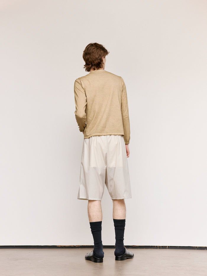 NO.87 Off Green Organic Cotton Long Sleeve T-Shirt | Gabriela Coll Garments | DEPARTAMENTO