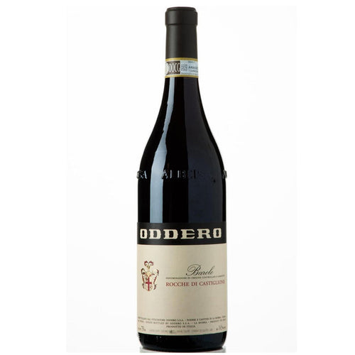 Barolo wine bottle with dark glass and beige label