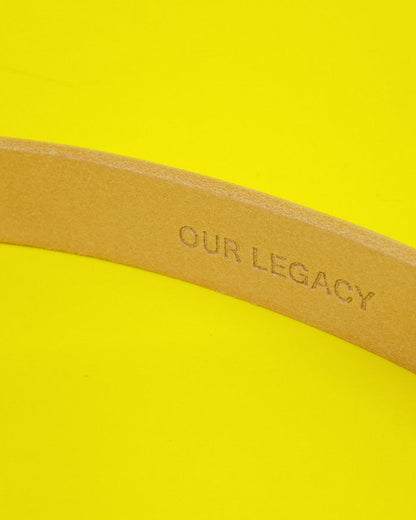 Off White Cracked Leather 2CM Belt