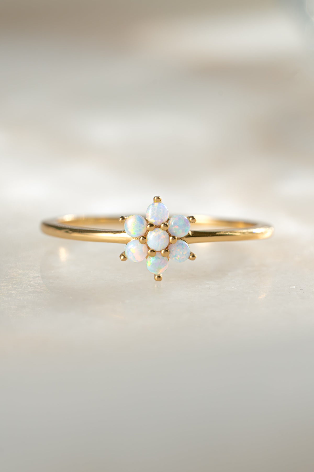 Opal Flower Ring