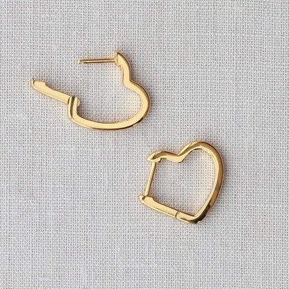Open Heart Hinged Huggie Hoops | 18K GV