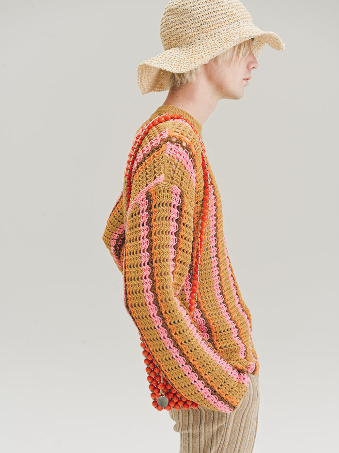 Orange Stripe Crochet Elton Jumper | CMMN SWDN | DEPARTAMENTO