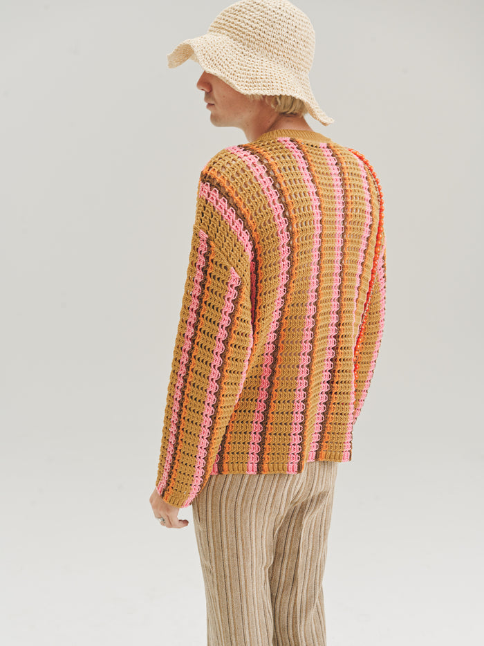 Orange Stripe Crochet Elton Jumper | CMMN SWDN | DEPARTAMENTO