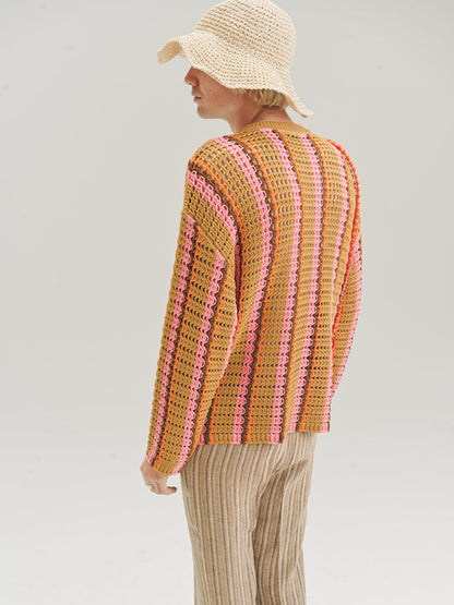 Orange Stripe Crochet Elton Jumper | CMMN SWDN | DEPARTAMENTO