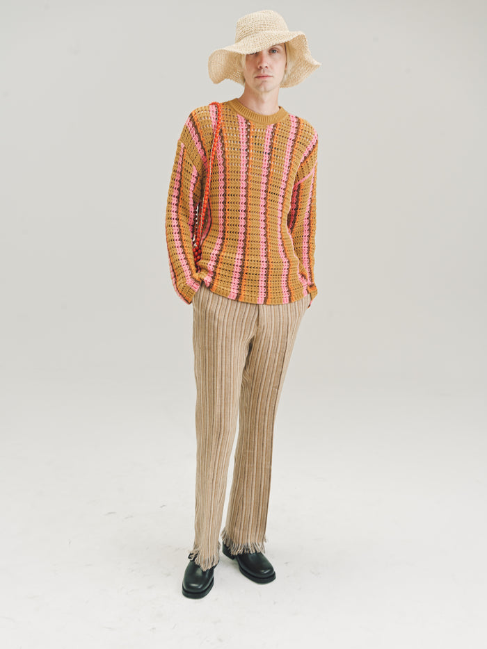 Orange Stripe Crochet Elton Jumper | CMMN SWDN | DEPARTAMENTO