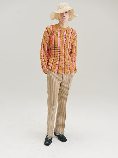 Orange Stripe Crochet Elton Jumper | CMMN SWDN | DEPARTAMENTO