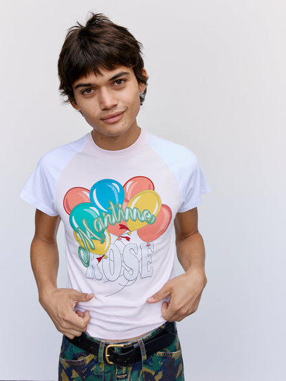 Pale Pink Raglan Shrunken T-Shirt | Martine Rose | DEPARTAMENTO