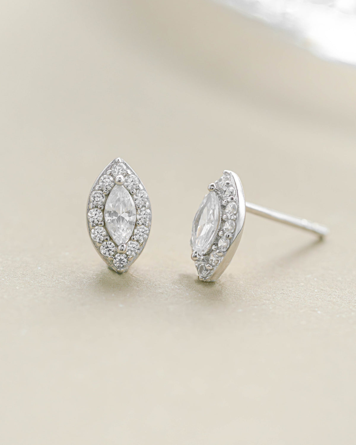 Halo Marquise Studs