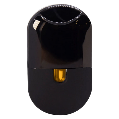 Front view of the Peach Panther Liquid Diamonds AIO Disposable Vape, showing a sleek, black, cylindrical device against a plain white background.