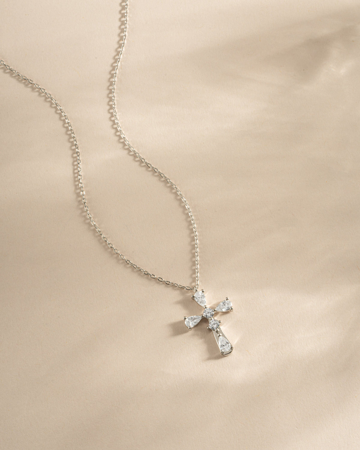Pear Cut Cross Necklace
