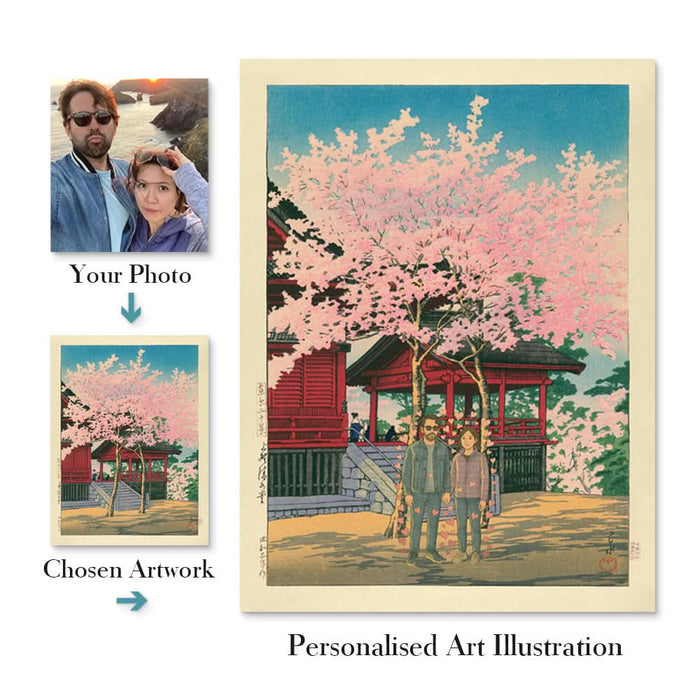 Personalised Japanese Art: Upload Your Photo & We'll Put You Beneath the Cherry Blossoms