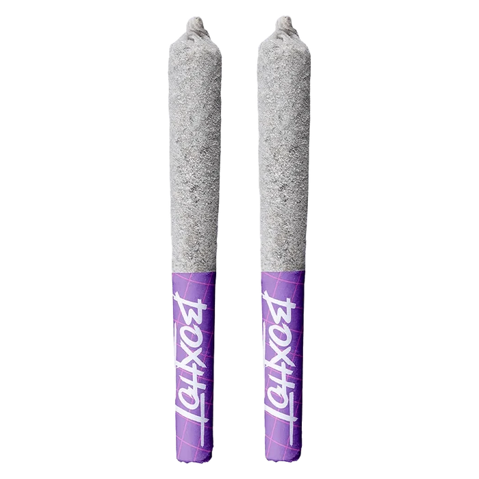 Close-up of the Pineapple Express Infused Pre Rolled 2 x 0.5 g, showcasing the product's packaging against a plain white background.