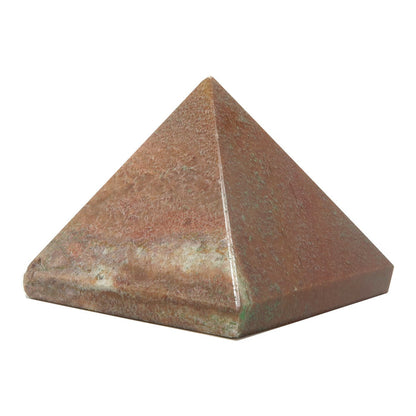 matte pink and white aventurine pyramid