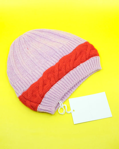 Pink & Red Merino Wool Aaron Knit Beanie | Edward Cuming | DEPARTAMENTO