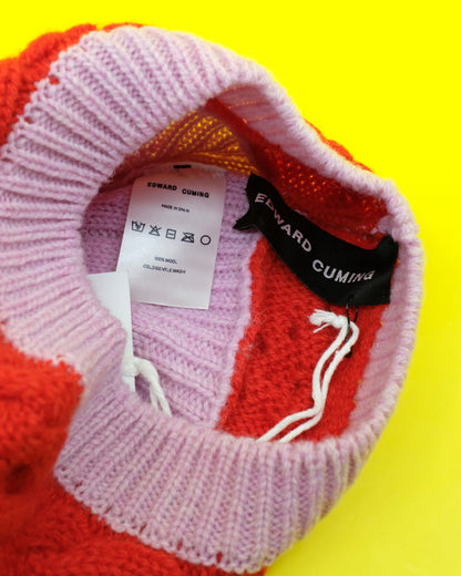 Pink & Red Merino Wool Aaron Knit Beanie | Edward Cuming | DEPARTAMENTO