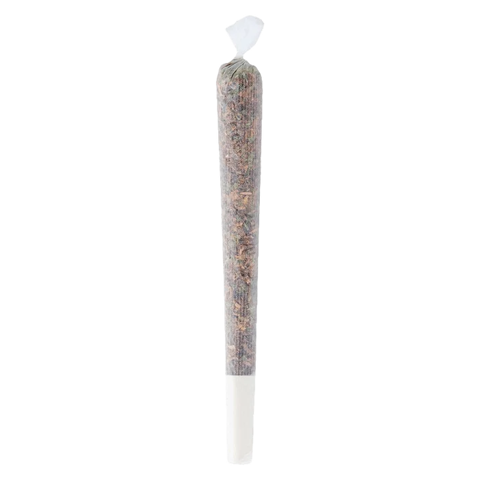 Close-up view of the Pink Sour Pre Rolled 2 x 1 g pre-roll, showing a white filter tip and cylindrical shape.