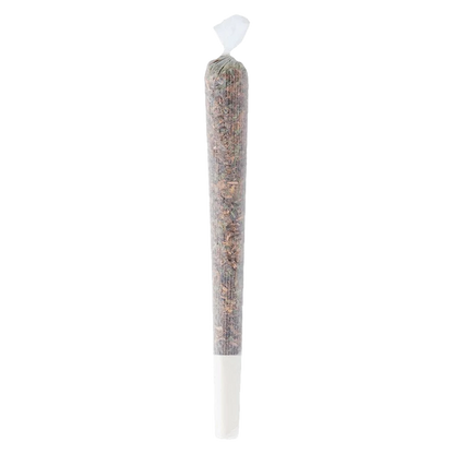 Close-up view of the Pink Sour Pre Rolled 2 x 1 g pre-roll, showing a white filter tip and cylindrical shape.