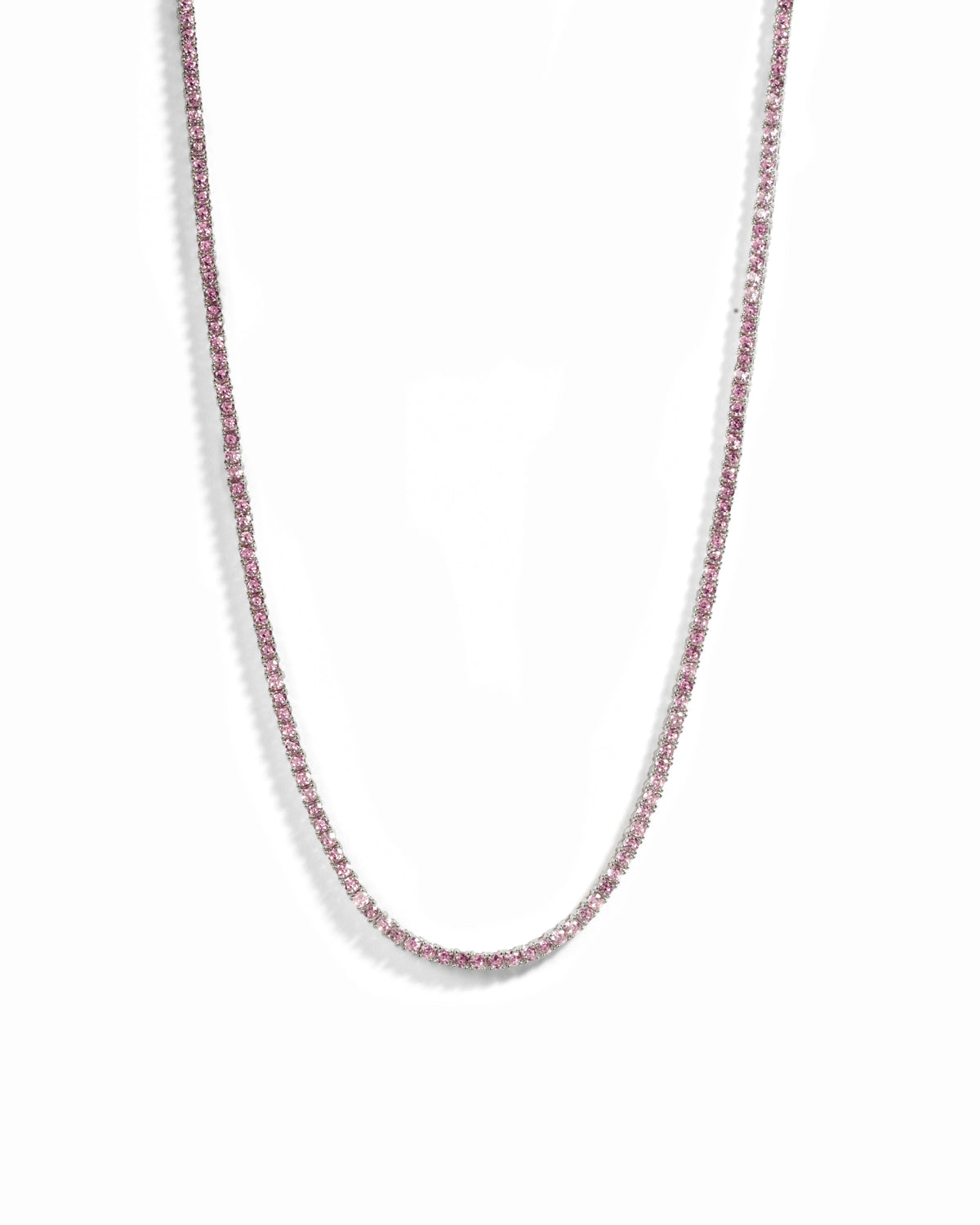 Pink Tennis Necklace