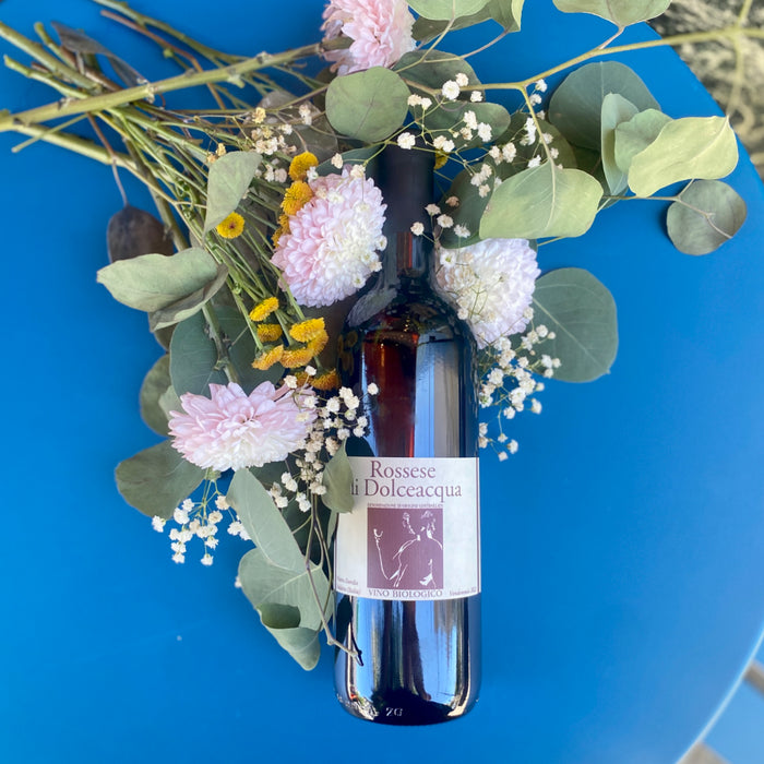 Pisano Rossese di Dolceacqua 2022 wine bottle with floral bouquet