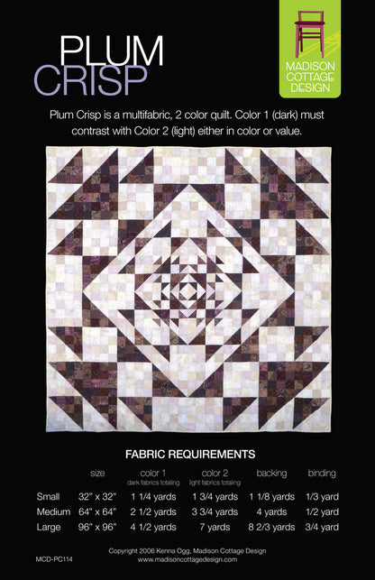 Plum Crisp Quilt Pattern by Madison Cottage Design