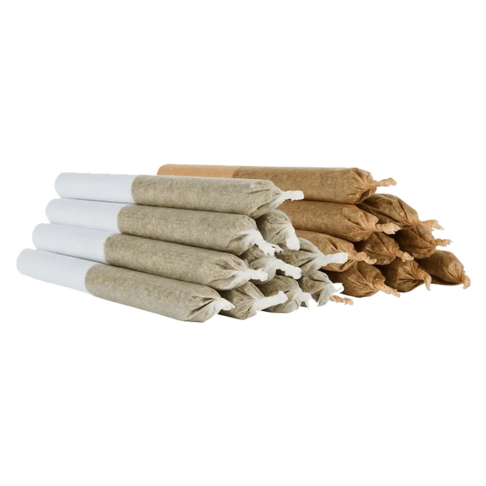 A stacked pile of the Quickies Kush Mints vs. Chemsicle Combo Pack PR, showcasing the small, colorful packages in a front-facing composition.