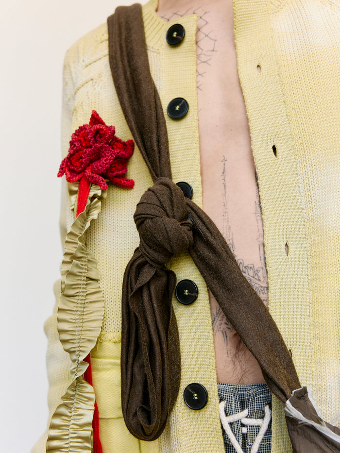 Red & Lilac Green Crying Flower Rosette Brooch | Edward Cuming | DEPARTAMENTO