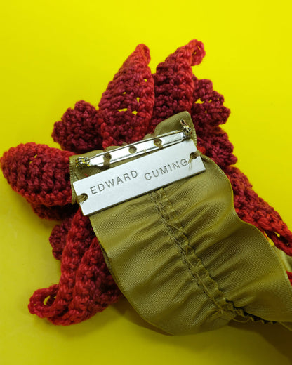 Red & Lilac Green Crying Flower Rosette Brooch | Edward Cuming | DEPARTAMENTO