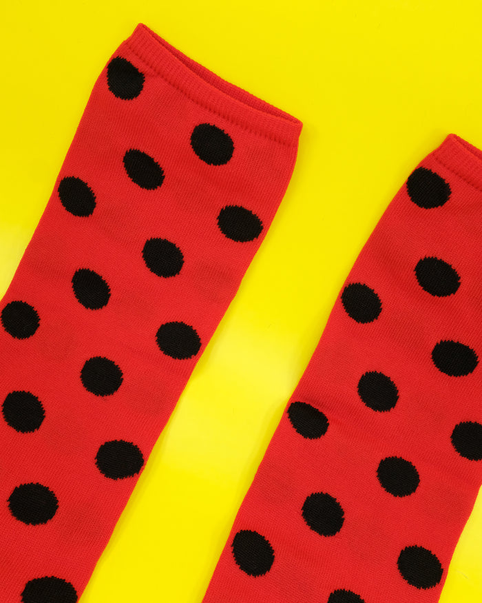 Red Polka Dots Nylon Socks