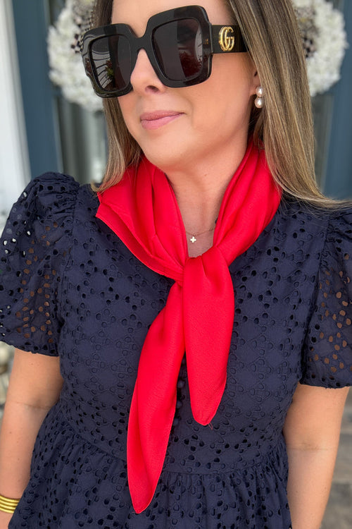 Red Silk Bandana - B Social Boutique