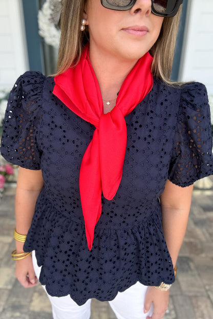 Red Silk Bandana - B Social Boutique