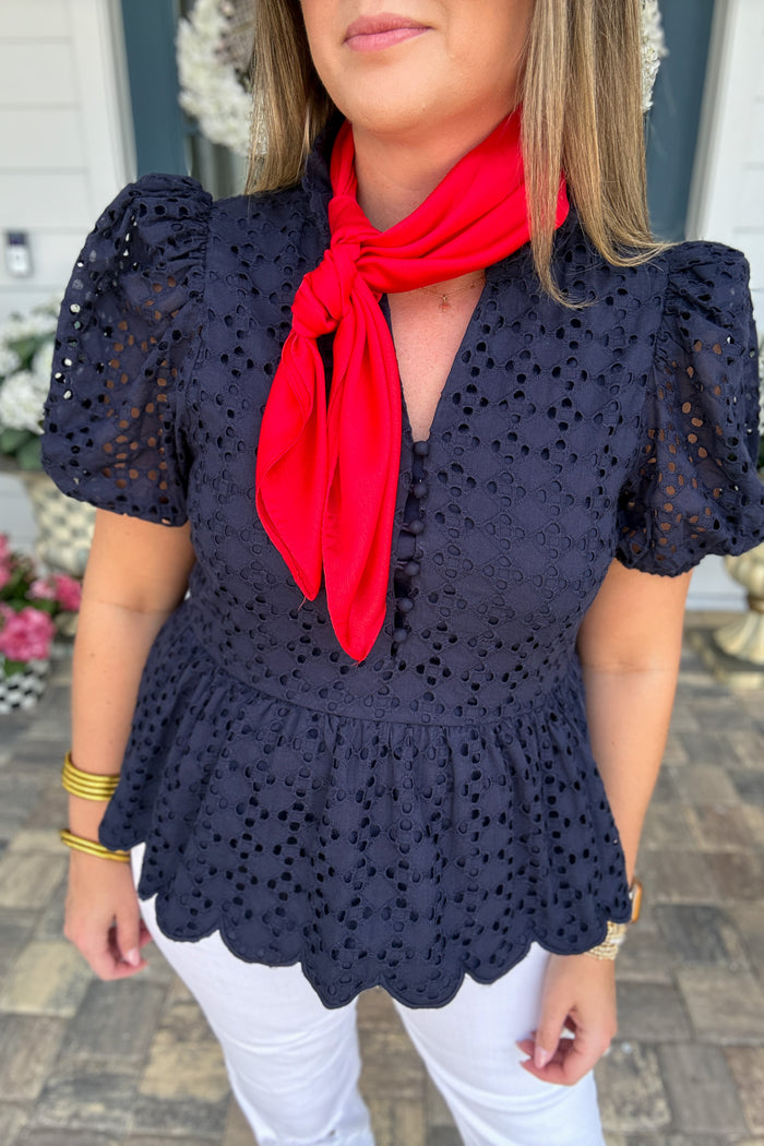 Red Silk Bandana - B Social Boutique