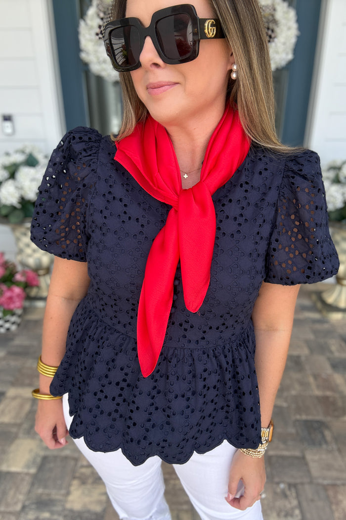 Red Silk Bandana - B Social Boutique